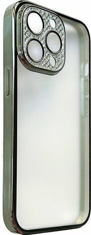 iPhone 12 - Glitter Cam Back Cover - Groen