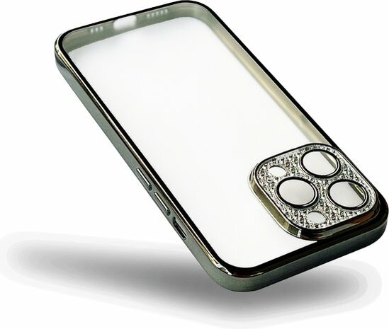 iPhone 12 - Glitter Cam Back Cover - Groen