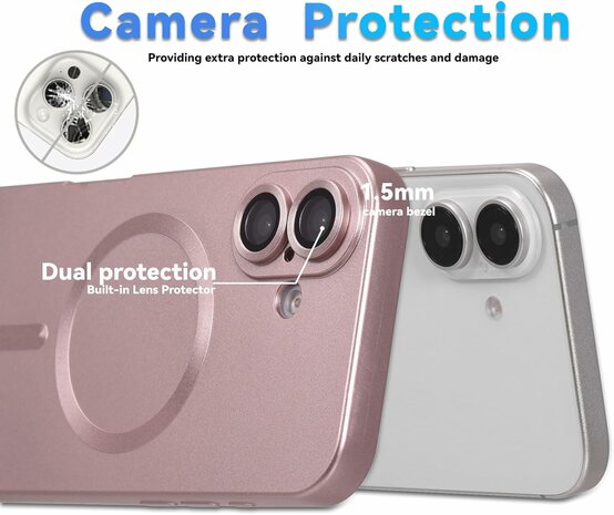 iPhone 16 - Roze - Matte Siliconen MagSafe Back Cover