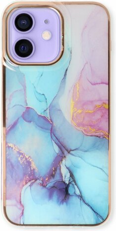 iPhone 11 - Marmer Back Cover - Blauw
