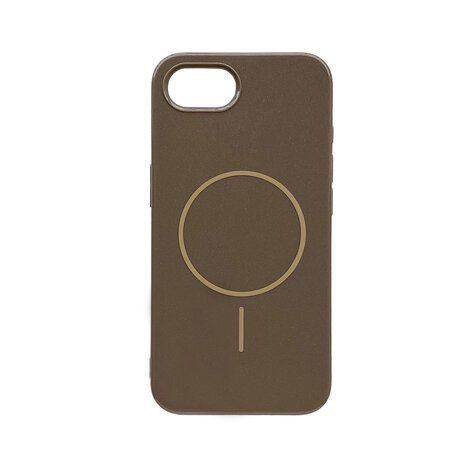 iPhone 16e - Chocolate Brown - Glitter Siliconen MagSafe Back Cover