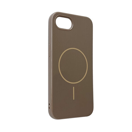iPhone 16e - Chocolate Brown - Glitter Siliconen MagSafe Back Cover