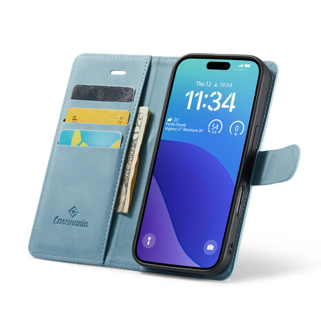 iPhone 16 Pro - Aqua Blue - 2 in 1 Book Case