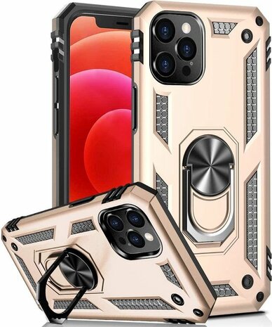 iPhone 12 Pro Max Goud - Armor met Kickstand Ring