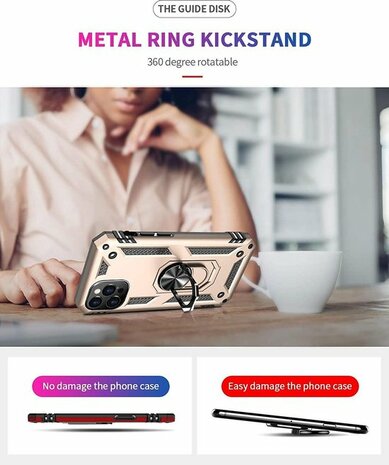 iPhone 12 Pro Max Goud - Armor met Kickstand Ring