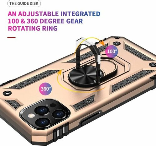iPhone 12 Pro Max Goud - Armor met Kickstand Ring