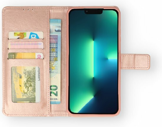 iPhone 13 Pro Max - Book Case &amp; Full Glas - Rosegoud