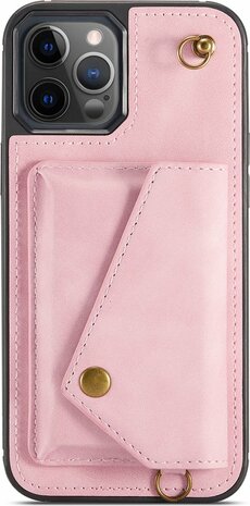 iPhone 12 Pro Max Pale Pink - Back Cover met Koord