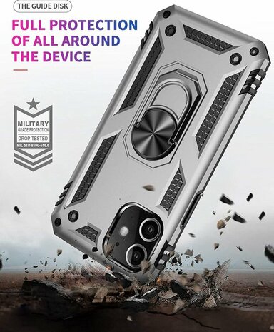 iPhone 12 Mini Grijs - Armor met Kickstand Ring