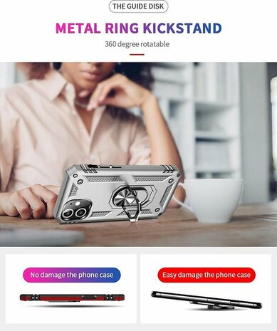 iPhone 12 Mini Grijs - Armor met Kickstand Ring