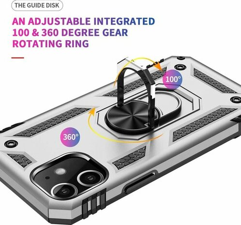 iPhone 12 Mini Grijs - Armor met Kickstand Ring