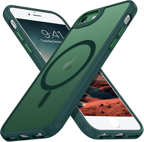 iPhone SE 2022 - Groen - MagSafe Matte Armor met Cam Bescherming