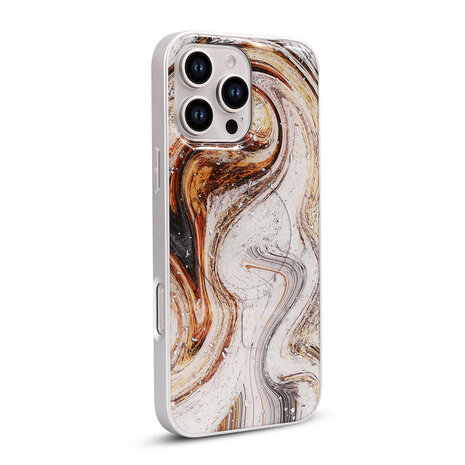 iPhone 16 Pro - Wit - Camera Marmer MagSafe Back Cover