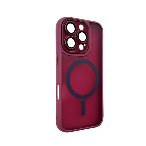 iPhone 16 Pro - Bordeaux - Matte Armor met Cam Bescherming - Geschikt voor MagSafe