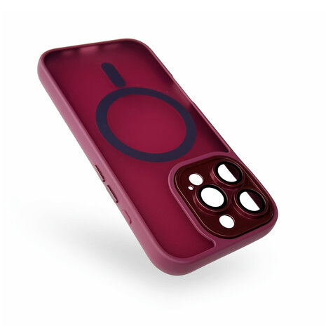 iPhone 16 Pro - Bordeaux - Matte Armor met Cam Bescherming - Geschikt voor MagSafe