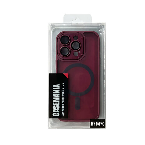 iPhone 16 Pro - Bordeaux - Matte Armor met Cam Bescherming - Geschikt voor MagSafe