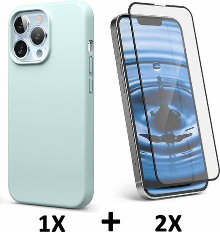 iPhone 13 Pro - Back Cover &amp; 2x Full Glas - Turquoise