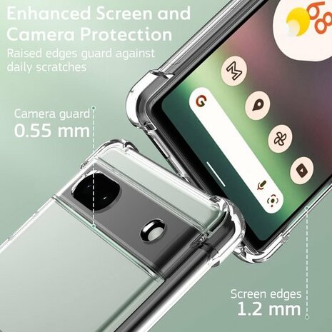 Pixel 6A - Anti Shock &amp; 2x Glas - Transparant