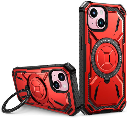 iPhone 15 Plus - Rood - Kickstand - Geschikt voor MagSafe