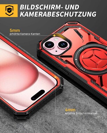 iPhone 15 Plus - Rood - Kickstand - Geschikt voor MagSafe