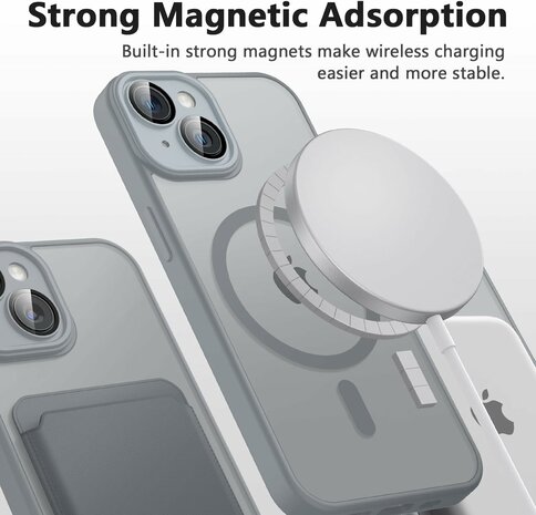 iPhone 14 - Grijs - Matte Armor - Geschikt voor MagSafe
