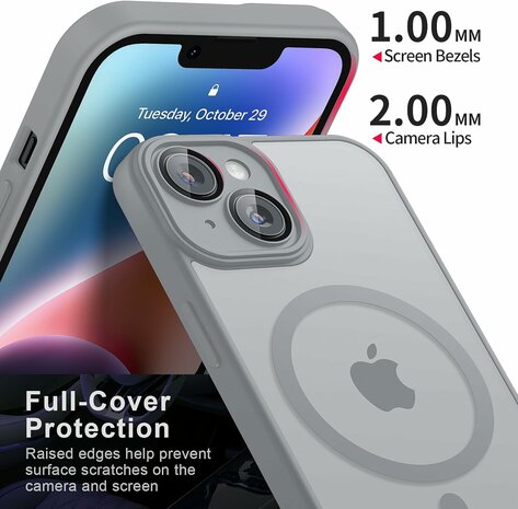 iPhone 14 - Grijs - Matte Armor - Geschikt voor MagSafe