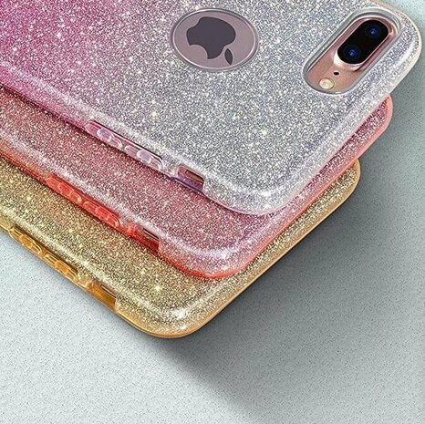 iPhone XS Max - Glitter Back Cover - Rood