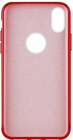 iPhone XS Max - Glitter Back Cover - Rood