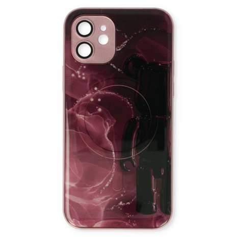 iPhone 12 Rood - MagSafe TPU Marmer