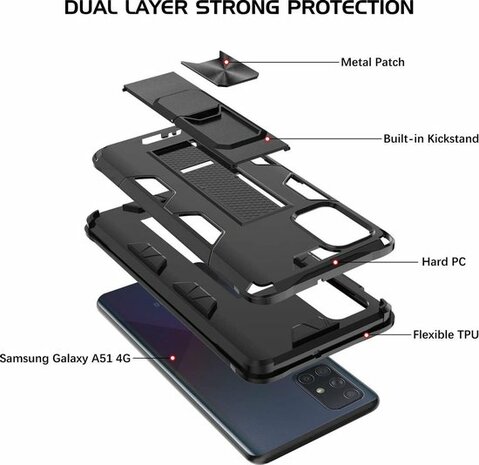 Samsung A51 Goud - Magnetic Kickstand Armor Case