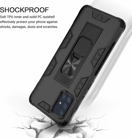 Samsung A51 Goud - Magnetic Kickstand Armor Case