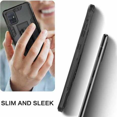 Samsung A51 Goud - Magnetic Kickstand Armor Case