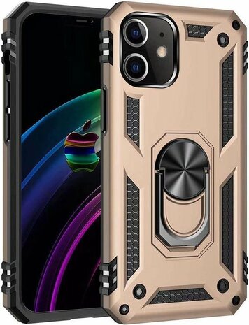 iPhone 12 Mini Goud - Armor met Kickstand Ring