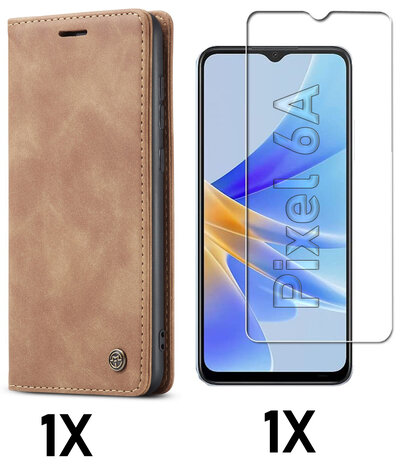 Pixel 6A Sienna Brown &amp; Glas - Book Case