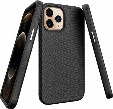 iPhone 12 Pro Max Zwart - Anti Slip Matte Armor