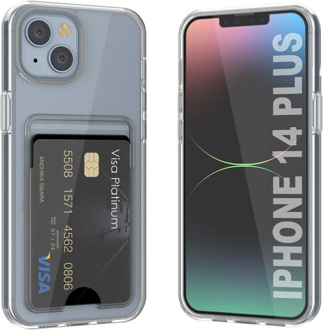 iPhone 14 Plus - Back Cover met Kaarthouder - Transparant