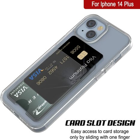 iPhone 14 Plus - Back Cover met Kaarthouder - Transparant