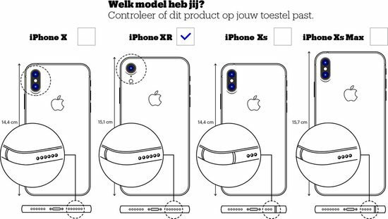 iPhone XR - Anti Shock &amp; Glas - Zwart