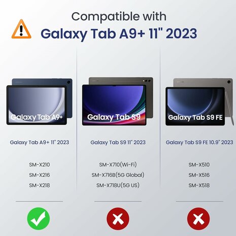 Samsung Tab A9 Plus - Donker Blauw - Smart Cover