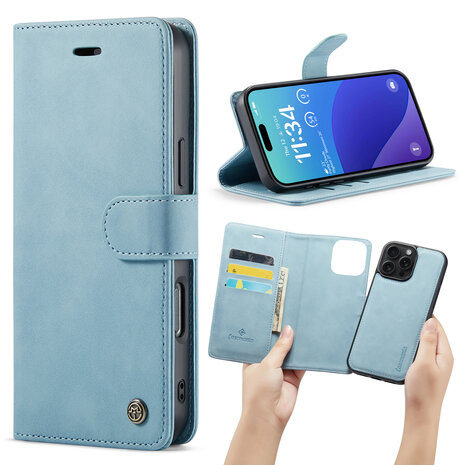 iPhone 16 Pro Max - Aqua Blue - 2 in 1 Book Case