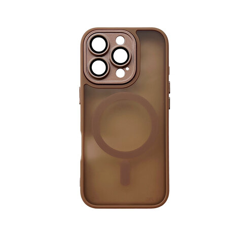 iPhone 16 Pro - Bruin - Matte Armor met Cam Bescherming - Geschikt voor MagSafe