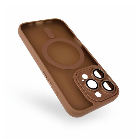 iPhone 16 Pro - Bruin - Matte Armor met Cam Bescherming - Geschikt voor MagSafe