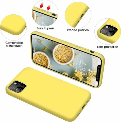iPhone 12 Pro Max - Siliconen Back Cover - Geel