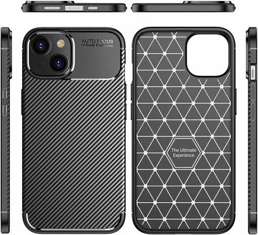 iPhone 15 - Carbon Back Cover - Zwart