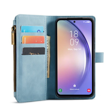 Samsung A55 - Aqua Blue - Book Case met Rits