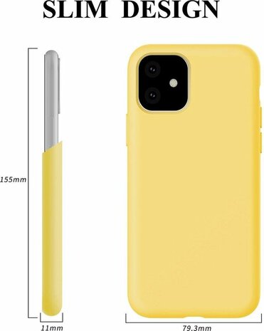 iPhone 11 - Combi Deal - Anti Shock Transparant - Back Cover Geel &amp; Glas