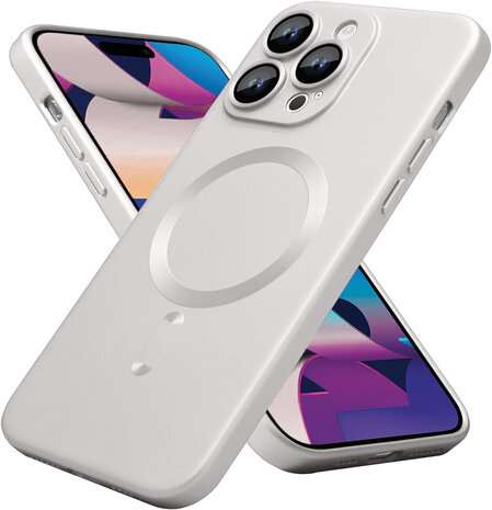iPhone 16 Pro - Zilver - Matte Siliconen MagSafe Back Cover
