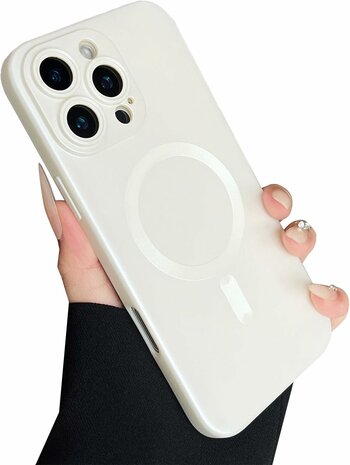 iPhone 16 Pro - Zilver - Matte Siliconen MagSafe Back Cover