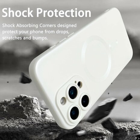 iPhone 16 Pro - Zilver - Matte Siliconen MagSafe Back Cover