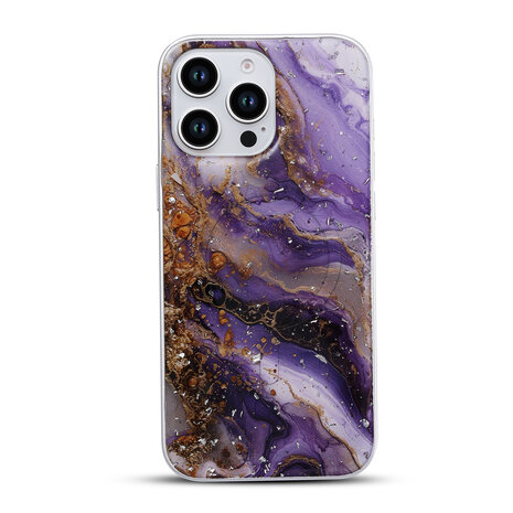 iPhone 16 Pro - Paars - Camera Marmer MagSafe Back Cover